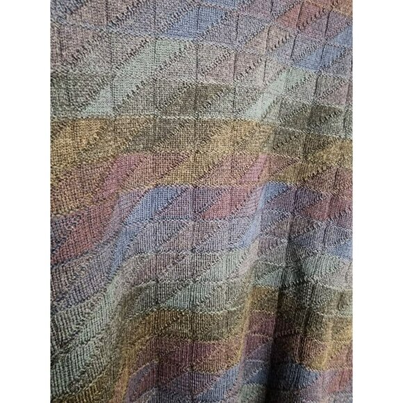 Lenor Romano Sweater Size M Extra Fine Merino Wool Colorful Geometric - Picture 5 of 6